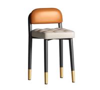 LEIYTFE Sillas Apilables con Respaldo Taburetes Minimalistas para Comedor Y Bar, Taburetes para Islas De Cocina Y Barras con Asientos Acolchados para Fiestas Escolares(Beige+Orange)
