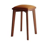 LEIYTFE Sillas De Comedor De Madera Maciza Taburetes Apilables para Espacios Reducidos, Taburetes Encajables para Aulas Tapizados En Pana, Taburete De Cocina para Desayunar(Bruin,Walnut)