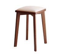 LEIYTFE Sillas De Comedor De Madera Maciza Taburetes Apilables para Espacios Reducidos, Taburetes Encajables para Aulas Tapizados En Pana, Taburete De Cocina para Desayunar(Bianco,Walnut)