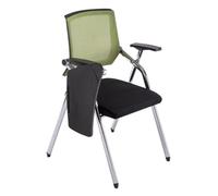 LEIYTFE Sillas De Formación con Mesa Plegable, Silla Apilable para Sala De Conferencias Respaldo De Malla Elástica, Sillas para Recepción Y Reuniones De Oficina(Groen,Without)