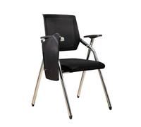 LEIYTFE Sillas De Formación con Mesa Plegable, Silla Apilable para Sala De Conferencias Respaldo De Malla Elástica, Sillas para Recepción Y Reuniones De Oficina(Nero,Without)