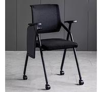 LEIYTFE Sillas De Oficina De Malla con Soporte Lumbar Silla con Reposabrazos Ergonómica con Ruedas,Silla Comercial para Formación Cojín Transpirable Plegable(Nero,Write Board)