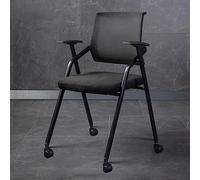 LEIYTFE Sillas De Oficina De Malla con Soporte Lumbar Silla con Reposabrazos Ergonómica con Ruedas,Silla Comercial para Formación Cojín Transpirable Plegable(Nero,Without)