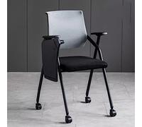LEIYTFE Sillas De Oficina De Malla con Soporte Lumbar Silla con Reposabrazos Ergonómica con Ruedas,Silla Comercial para Formación Cojín Transpirable Plegable(Grigio,Write Board)
