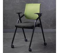 LEIYTFE Sillas De Oficina De Malla con Soporte Lumbar Silla con Reposabrazos Ergonómica con Ruedas,Silla Comercial para Formación Cojín Transpirable Plegable(Groen,Without)
