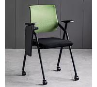 LEIYTFE Sillas De Oficina De Malla con Soporte Lumbar Silla con Reposabrazos Ergonómica con Ruedas,Silla Comercial para Formación Cojín Transpirable Plegable(Groen,Write Board)