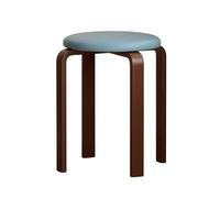 LEIYTFE Stacking Wood Stool For Dining Room,Backless Nesting Stools Round Top,for Dining Room Classroom,Ladies Vanity Stool Modern Portable Stools(Blauw,Walnut)