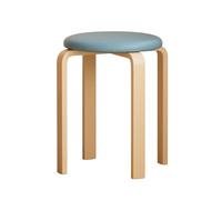 LEIYTFE Stacking Wood Stool For Dining Room,Backless Nesting Stools Round Top,for Dining Room Classroom,Ladies Vanity Stool Modern Portable Stools(Blauw,Natural)