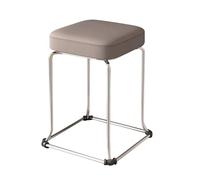 LEIYTFE Taburetes Apilables para Comedor Asiento Acolchado De Cuero, Taburete Robusto para Barra De Desayuno En La Cocina, Taburetes Tapizados para Invitados Y Cenas(Grigio)