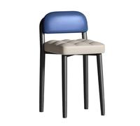 LEIYTFE Taburetes Apilables Portátiles Taburete De Desayuno para Comedor, Sillas para Grupos Reducidos De Estudiantes, Taburete Apilable Moderno con Asiento Acolchado(Beige+Blue)