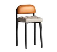 LEIYTFE Taburetes Apilables Portátiles Taburete De Desayuno para Comedor, Sillas para Grupos Reducidos De Estudiantes, Taburete Apilable Moderno con Asiento Acolchado(Beige+Orange)