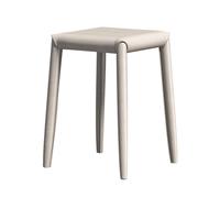 LEIYTFE Taburetes De Bar Sin Respaldo Y De Altura De Mostrador Sillas De Comedor De Cuero Taburete Apilable Moderno para Salón, Colegio O Cocina, Silla para Invitados Ideal para Fiestas(Beige)