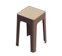 LEIYTFE Taburetes Portátiles Apilables Sin Respaldo Sillas De Comedor Retro De Malla Transpirable Taburete De Tocador De 46cm Taburete De Bar De Plástico Que Ahorra Espacio(Bruin)