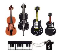LEIZHAN 5x8GB USB Flash Drive Instrumentos Musicales USB 2.0 Memory Stick Pendrive (Guitarra Amarilla, Guitarra roja, violín, Piano)