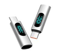 leizhan Adaptador de Pantalla 100W Lightning Hembra a USB-C Macho Alimentación (2pcs), Adaptador de Transferencia de Datos - Plata