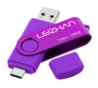 LEIZHAN Memorias USB 3.0 128GB Tipo C Pendrive Flash Drive para Samsung Huawei Tipo-C Dispositivos Android/PC-Morado