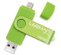 Leizhan OTG - Memoria USB de 32 GB, 64 GB, 128 GB, USB 3.0, para teléfonos inteligentes Android, Samsung Galaxy S7, S6, S5, S4, S3, Note5, 4, 3, 2, A7, A8, A9, C5, C7, Xiaomi, Meizu, HTC, Nokia, Moto/Huawei verde 128GB(Micro-USB3.0)