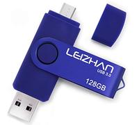 Leizhan OTG - Memoria USB de 32 GB, 64 GB, 128 GB, USB 3.0, para teléfonos inteligentes Android, Samsung Galaxy S7, S6, S5, S4, S3, Note5, 4, 3, 2, A7, A8, A9, C5, C7, Xiaomi, Meizu, HTC, Nokia, Moto/Huawei azul 128GB(Micro-USB3.0)