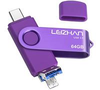 Leizhan Unidad flash de 64 GB 3 en 1 tipo C/Micro/USB 3.0 OTG unidad flash de alta velocidad compatible con Samsung Galaxy, Hua Wei, LG, Google Pixel, más teléfonos inteligentes Android, tabletas, PC