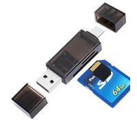 leizhan USB/Tipo C Card Reader, TF Card/SD Card 2 en 1 Adaptador OTG para Lector de Tarjetas TF/SDXC/SDHC/Micro SD/Micro SD Oculto, Dual Slot Memory Card Reader