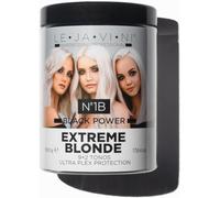 Decoloración para el Pelo Lejavini N1B Black Power Extreme Blonde 500gr Polvo Decolorante con Protección Ultra Plex - Aclara 9+2 Tonos, Incluye Matiz para Evitar Amarillos