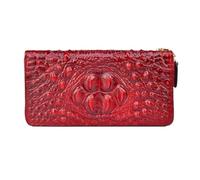 Lejdi Bolsos Retro Monederos for Mujer Clips for Billetes Billetes Bolsos de Noche Estuches for Tarjetas de Cuero Genuino Organizadores de Dinero(Red)