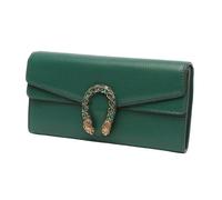 Lejdi Carteras Monederos for Mujer Clips for Billetes Bolsos de Mano Estuches for Tarjetas de Cuero Genuino Organizadores de Dinero Bolsos de Noche(Green)