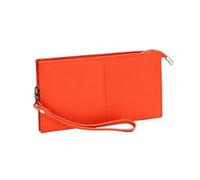 Lejdi Carteras Organizadores de Dinero Bolsos de Mano Clips for Billetes de Mujer Estuches for Tarjetas de Cuero Genuino Monederos de 7,9 Pulgadas(Orange)