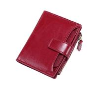 Lejdi Carteras Organizadores de Dinero pequeños Clips for Billetes de Mujer Estuches for Tarjetas de Cuero Genuino Monederos Monederos con Bloqueo Bolsos de Mano(Red)