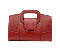 Lejdi Organizadores de Dinero Bolsos de Noche de Cuero Genuino for Mujer Bolsos de Mano Bolsos de Hombro Clips for Billetes Monederos Carteras(Red)