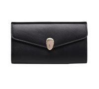 Lejdi Organizadores de Dinero Monederos de Cuero Genuino for Mujeres Estuches for Tarjetas Billeteras Clips for Billetes Bolsos de Noche(Black)