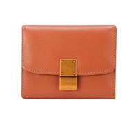 Lejdi Organizadores de Dinero pequeños Clips for Billetes de Mujer Billeteras Estuches for Tarjetas de Cuero Genuino Monederos Bolsos de Mano Billetera con Bloqueo(Brown)