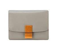 Lejdi Organizadores de Dinero pequeños Clips for Billetes de Mujer Billeteras Estuches for Tarjetas de Cuero Genuino Monederos Bolsos de Mano Billetera con Bloqueo(Gray)