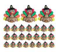 Lejelyma 25Pcs Turkey Decor, Silicone Mini DIY Crafts, Hide and Seek Toy, Turkey Ornaments for Home Thanksgiving