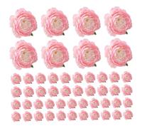 Lejelyma 50Pcs Fake Flower Heads, 3 Inch Silk Mini Fake Flowers Artificial Peony Rose for Craft Garland Wedding Party DIY Home Decoration