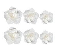 Lejelyma 6Pcs White Paper Flowers, Artificial White Paper 3D Wall Flowers Wall Decor for Wedding Birthday Bridal Baby Shower Nursery Room