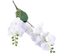Lejelyma Fake Orchid, 20 Inch Artificial Orchids That Look Real, Realistic Low-Maintenance Decorative Faux Orchid for Weddings Celebrations Home Bonsai Garden, White