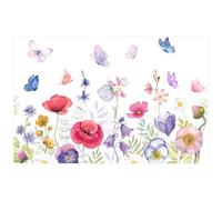 Lejelyma Flower Window Clings, 23x15 Inch PVC Butterfly and Floral Window Clings, Electrostatic Adsorption Stickers & Decals for Home Office Kitchen Glass Decor Gifts