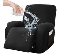 Lejelyma Stretch Recliner Chair Covers, Waterproof Splashproof Stretch Recliner Cover with Side Pocket, Non-Slip Elastic Armchair Protector for Home