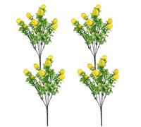 LejeMaek Ramas de limón Artificiales, Rama de limón Falso con Hojas Verdes Ramas de selección Floral Artificial para decoración del hogar 4pcs Rama, Falso, Faux lemo de Artificial, de limó