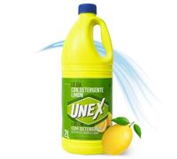 Lejía con Detergente Limón, Desinfectante Superficies, Uso en Baño, Cocina, Azulejos, Suelos, Aptas para Desinfección y limpieza, Combate los malos olores con fragancia fresca, 1 botella de 2 Litros