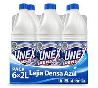 Lejía Densa Azul, ideal para blanquear y desodorizar ropa y superficies del hogar como suelos, azulejos, baños y cocinas, evitando salpicaduras y desinfectando a fondo, Contiene 6 unidades de 2 Litros