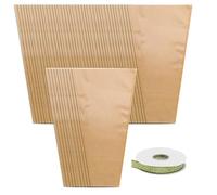 LEJIAJU Juego de 50 bolsas de papel para envolver flores, hermosas bolsas de papel marrón para envolver regalos únicos