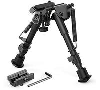 Lejie 6 a 9 Pulgadas Bípode Extensible Negro Aluminio y Fibra de Carbono con Adaptadores para Rifle Pistola de Aire