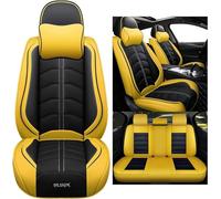 LEJOLI Juego de fundas de asiento de coche universales para Volkswagen Amarok/Beetle/Bora/Caddy/Corrado/EOS/Golf/Golf Plus, accesorios para coche, color amarillo