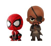 Lejos de casa Spider-Man y Nick Fury Cosbaby 3.75" Hot Toys Bobble-Head Fig 2Pk
