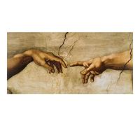 Leju Art La creación de Adán de Miguel Ángel Famosa pintura impresa en lienzo Arte de la pared Pósteres e impresiones Imágenes Decoración 48 "x24 (122x60 cm) Enmarcado y listo para colgar