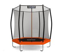 LeJump Cama Elastica Exterior para Niños 235 cm, Trampolin Infantil Certificación EN 71-14, Trampolín Grande con Red de Seguridad Alta, Capacidad de Carga 100 kg(Naranja, 235cm)
