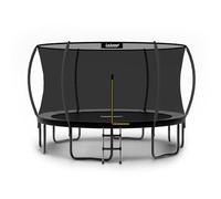 LeJump Trampolín Ø 305/366 cm, Certificado TÜV Rheinland, Trampolín de Gran tamaño para niños y niñas, con Red de Seguridad, Ideal para exteriorl,Capacidad de Carga 120/150 kg (Negro, 366cm)
