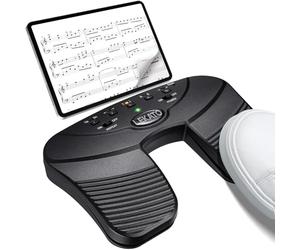 LEKATO Bluetooth Page Turning Pedal, Pedal de giro de página Bluetooth, volteador de página de música recargable, controlador de pie para iPad, tableta y teléfono inteligente
